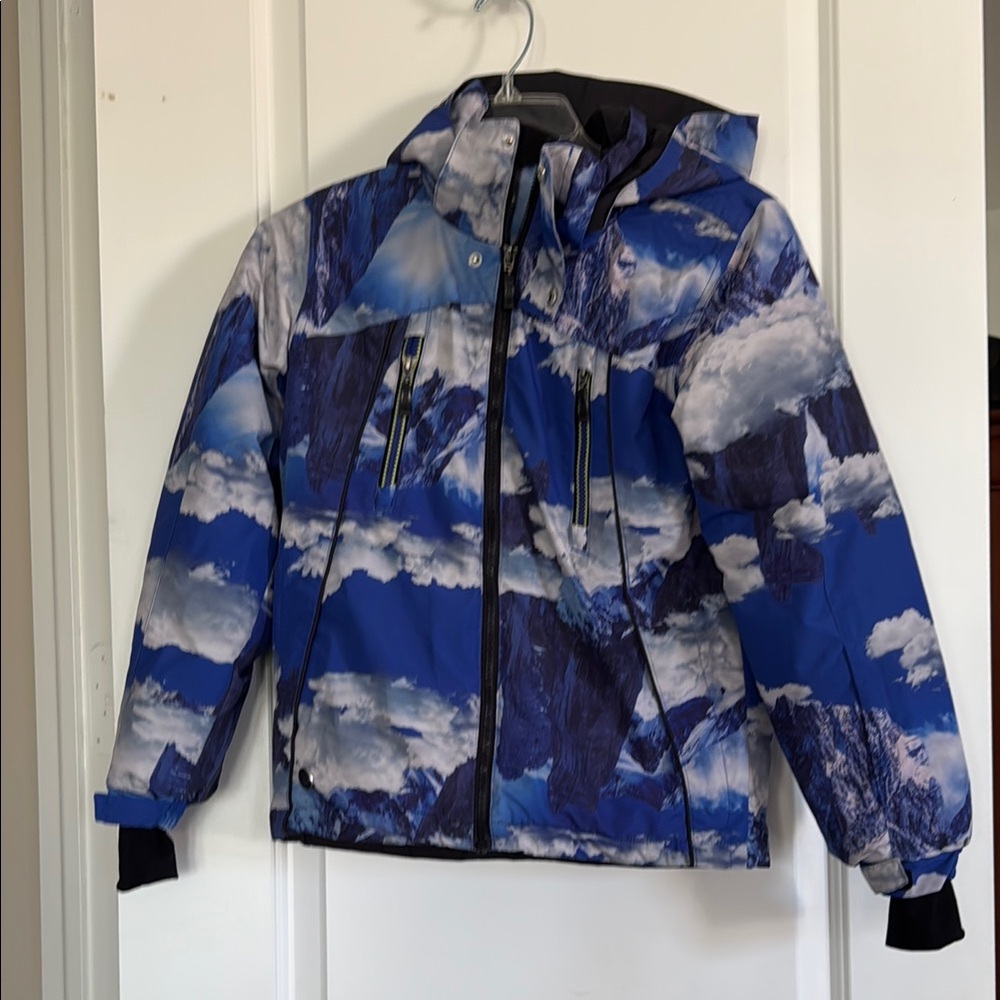 Noize Blue and White Puffer Jacket with Hood